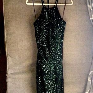 Elegant Green Sequin Dress